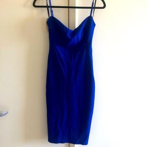 Blue cowl back dress. XS